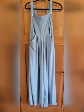 HALARA Sky Blue Pinafore Jumpsuit with Pockets